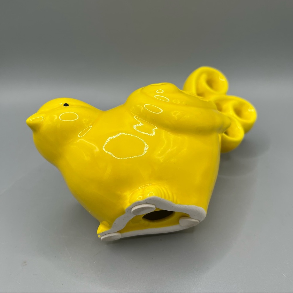 Tii Collections Yellow Chartruese Bird Small Ceramic Curly Tail EUC No Chips - Picture 3 of 6